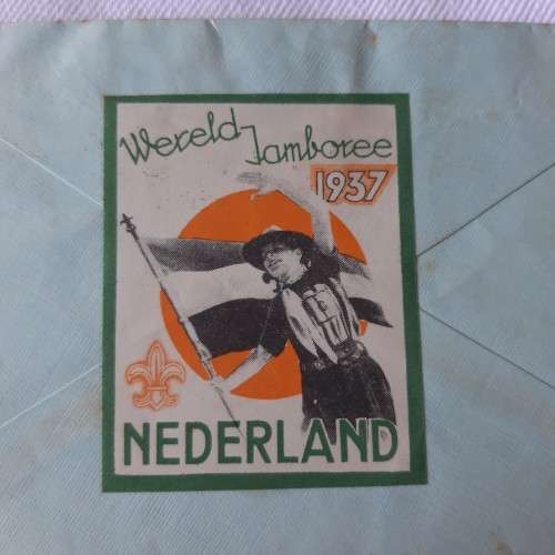 1937 Scouting Jamboree  postal cover from Bloemendal, Netherlands to Cape Town, South Africa