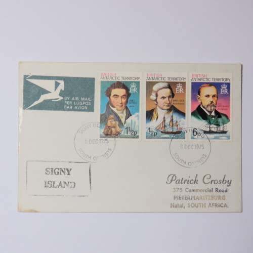 Airmail cover from Signy Islands South Orkneys to Pietermaritzburg, South Africa