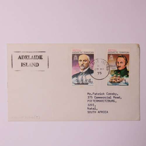 Postal cover from Adelaide Island to Pietermaritzburg, South Africa