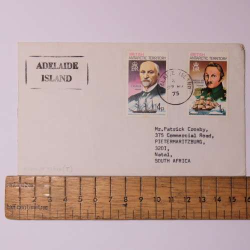 Postal cover from Adelaide Island to Pietermaritzburg, South Africa