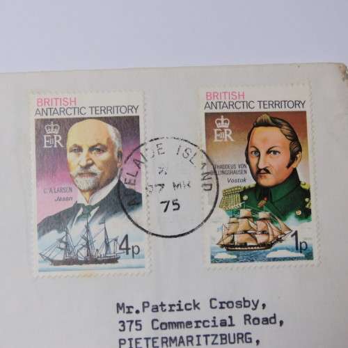 Postal cover from Adelaide Island to Pietermaritzburg, South Africa