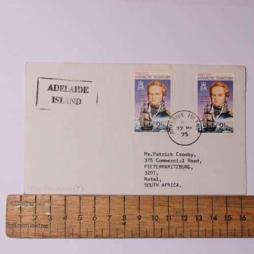 Postal cover from Adelaide Island to Pietermaritzburg, South Africa