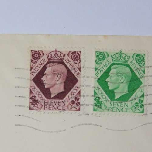 Airmail cover from London to Tokyo, Japan on 3 April 1953 with 11 pence and seven pence stamps