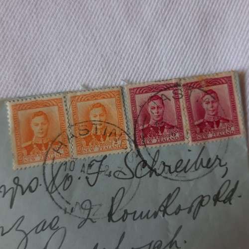 Airmail cover from Hastings, New Zealand to Cape Town, South Africa - 10 April 1952