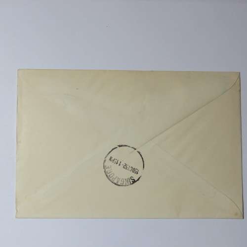 Airmail cover from London to Singapore, Malaya on 13 October 1952