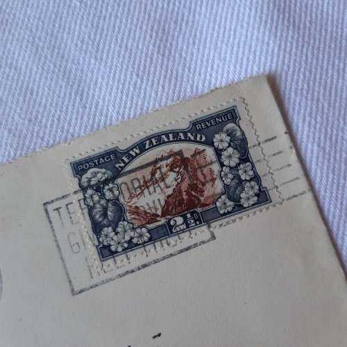 Postal cover from Auckland, New Zealand to Boston, USA with 2 1/2d New Zealand stamps