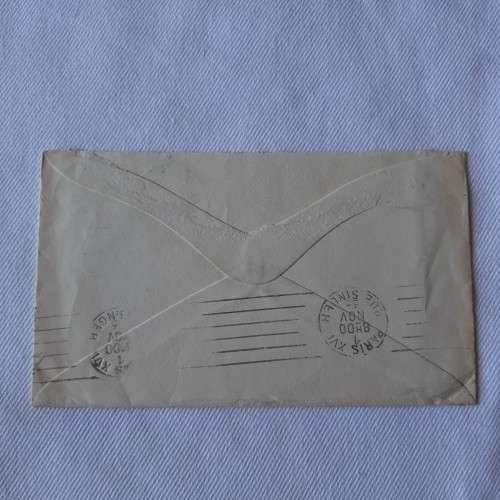 Uprated Postal cover from Tuakau, New Zealand to Paris, France with New Zealand 1d and 2pence stamps