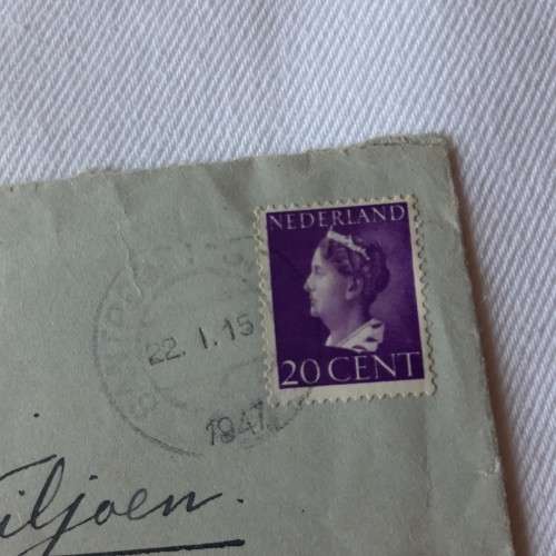 Postal cover from Netherlands to Beaufort West, South Africa with 20 cent Nederland stamp