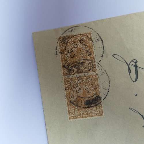 Airmail cover from London, England to Cape Town, South Africa - With 2x one shilling stamps
