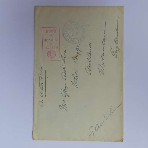 An active service cover posted from Army Post Office no.17 to England - Passed by censor 3458