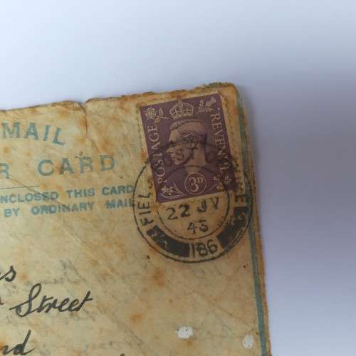 Airmail letter card from Field Post Office to Port Elizabeth, South Africa - 22 July 1943