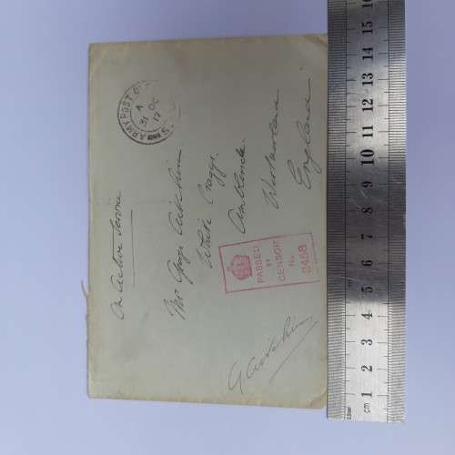 An active service cover posted by Army Post Office - 31 October 1917 - To England - Passed by censor