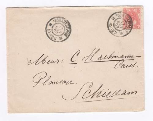 Postal cover from Gravenhage, Nehterlands toSchiedam, Netherlands - 17 Septermber 1902 -