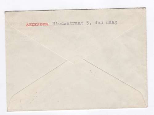 Postal cover from Gravenhage, Netherlands to Hoorn, Netherlands - 1943 - With 7 1/2cent Nederland
