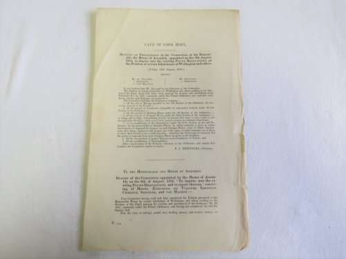 1854 Cape of Good Hope minutes and report on pound regulations in Wellington district