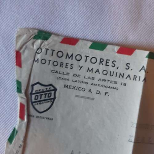 Airmail cove from Mexico to Alemania, Germany with 4x40cts Mexican stamps - 18 July 1951