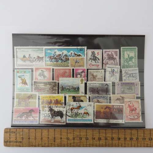 Lot of 27 stamps with horses - Unchecked