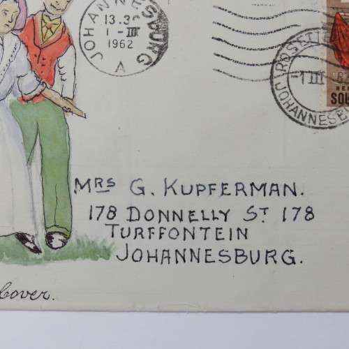 SACC No 220 on handpainted envelope