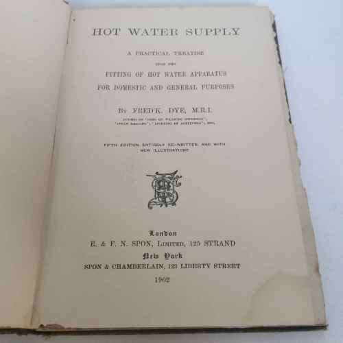 Hot Water Supply by Frederik Dye - 1902 edition