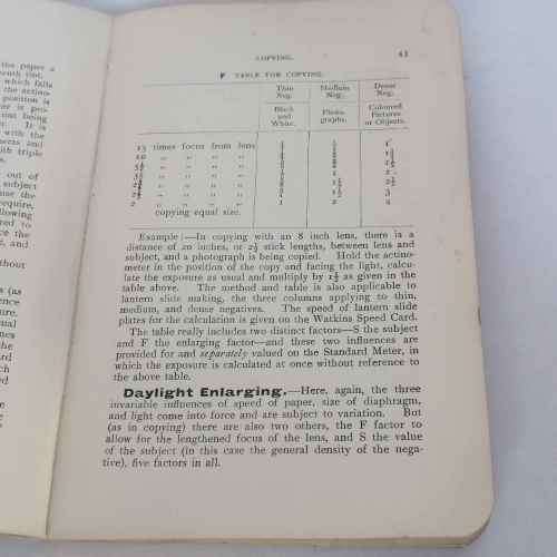 Photography - The Watkins Manual of exposure and development by Alfred Watkins - 1903 edition