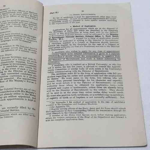 Colonial Service Recruitment No.1 - His Majesty`s Colonial service general information