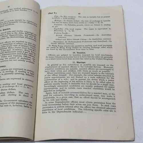 Colonial Service Recruitment No.1 - His Majesty`s Colonial service general information