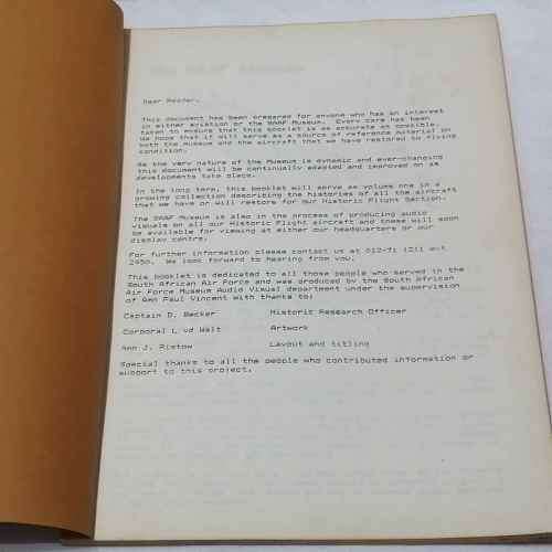 The SA Air Force Museum information book