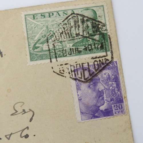 Airmail cover Spanish civil war era Barcelona to London on Majestic Hotel Barcelona Stationery