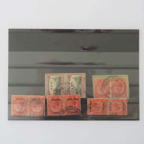 South West Africa lot of 4 pairs of stamps with Kolmannskop Cancellation