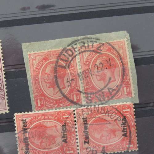 South West Africa lot of 4 pairs of stamps with Kolmannskop Cancellation