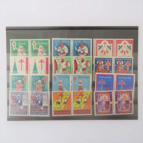 South Africa Christmas stamps - 12 Pairs - 12 Different years