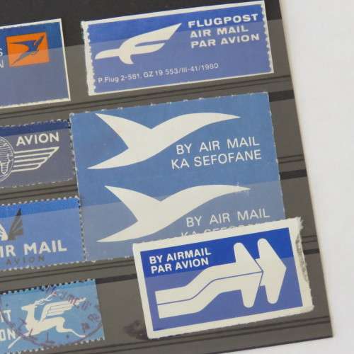 Lot of 12 Airmail stickers/tags