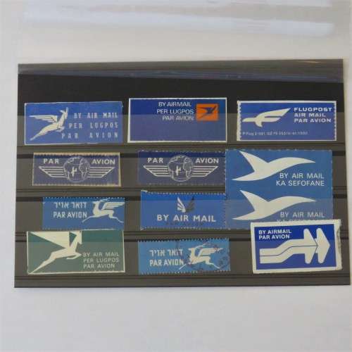 Lot of 12 Airmail stickers/tags