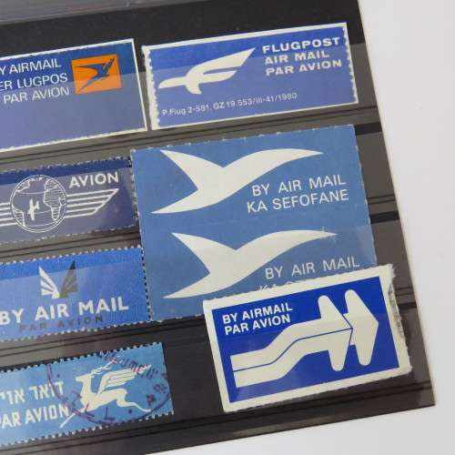 Lot of 12 Airmail stickers/tags