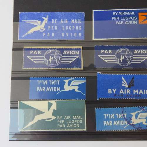 Lot of 12 Airmail stickers/tags