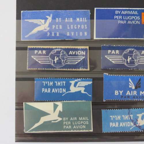 Lot of 12 Airmail stickers/tags
