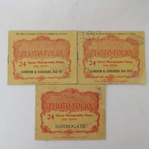 3 x Early 1900`s photo-folio booklets with photographic views of London and suburbs