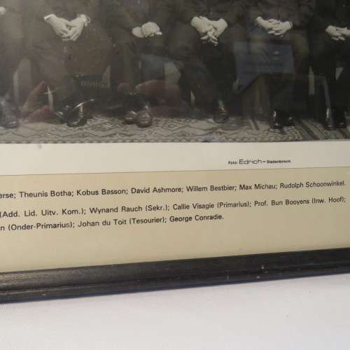 Framed photo of University of Stellenbosch - Eendrag House Committee 1980 - 32 x 37 cm