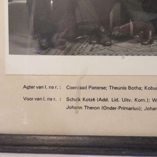Framed photo of University of Stellenbosch - Eendrag House Committee 1980 - 32 x 37 cm