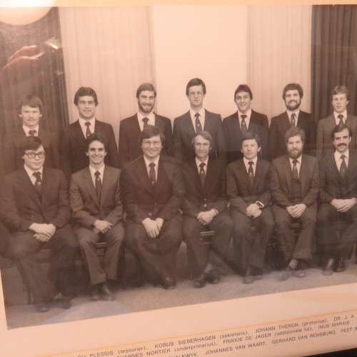 Framed photo of University of Stellenbosch Eendrag House Committee 1981 - 40 x 33 cm