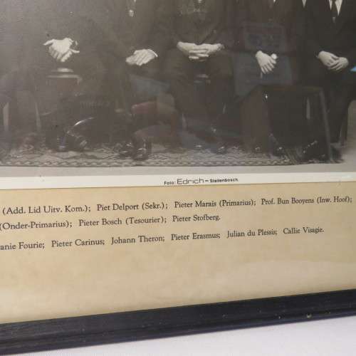 Framed photo of University of Stellenbosch Eendrag House committee 1979 - 32 x 37 cm