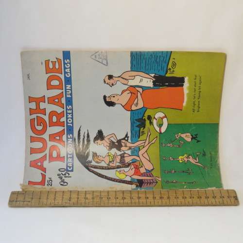 Laugh Parade Jan 1966 Cartoon and joke book with girls - Some paper problems