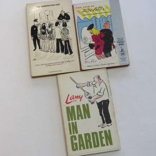 Vintage cartoon books - Son and Hair - The man on the couch - Man in Garden