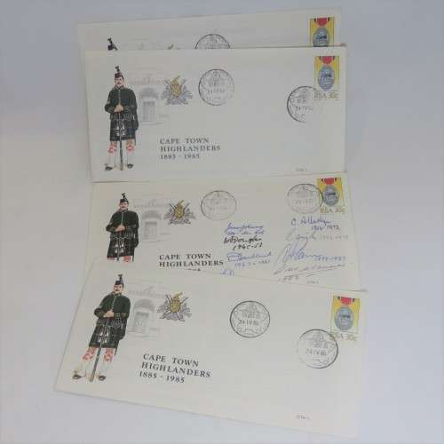 Lot of 4 Cape Town Highlanders FDC`s - One is signed by members