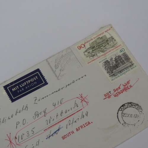 Airmail cover Germany to Witbank South Africa