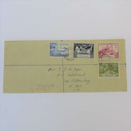 Swaziland SACC 47-50 on Mbabane registered cover 10 Oct 1949