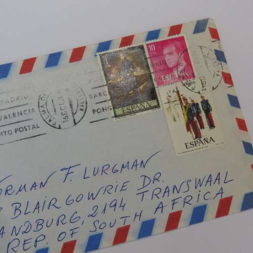 Letter posted from Palma de Mallorca , Spain to Randburg, South Africa 16 Oct 1978