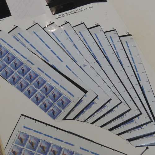 South Africa Natal Kingfisher stamp with double perforation on sheet edge