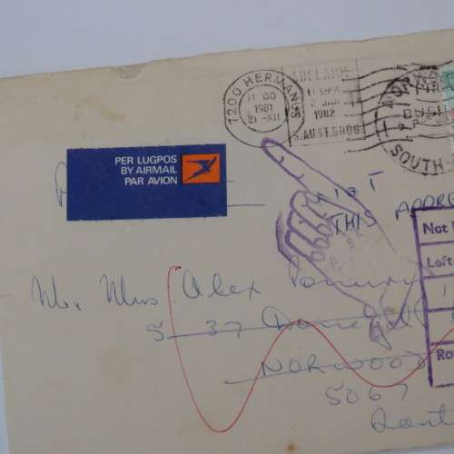 Airmail letter from Hermanus, South Africa to Norwood, South Australia