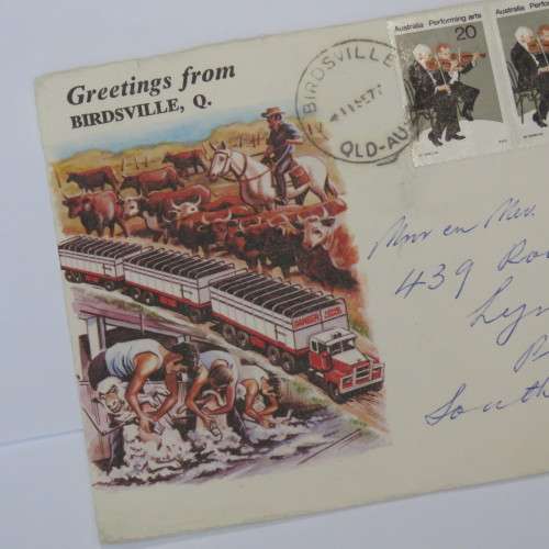Letter sent from Birdsville, Australia to Pretoria, South Africa on a Birdsville cover
